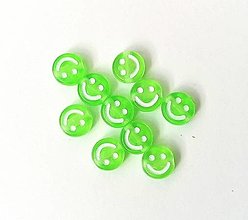 Korálky - Plastové korálky "smajlík" - 10 ks (zelená) - 15302917_