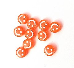 Korálky - Plastové korálky "smajlík" - 10 ks (oranžová) - 15302919_
