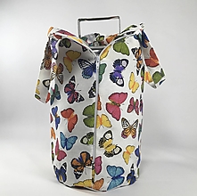 Iné tašky - Nepremokavá taška na okrúhly obedár (farebné motýle) - 15302607_