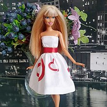 Hračky - Midi šaty so srdiečkami pre Barbie - 15300077_