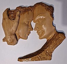 Dekorácie - 3D Drevorezba Zamilovaní. - 15299578_
