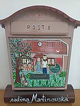Nádoby - Maľovaná poštová schránka - Rodinka - 15301149_