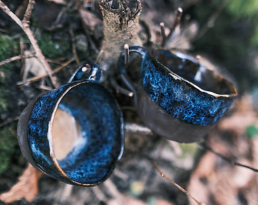 Nádoby - Páreček hrníčků v zemité modré - 15300865_