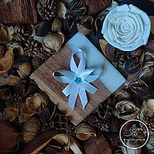 Svadobné pierka - Svetlomodré pierko s modrým kvetom 101017 - 15299540_