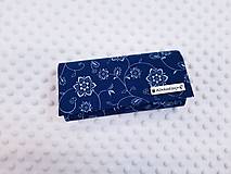 Peňaženky - Priehradková peňaženka modré kvety - 15305488_