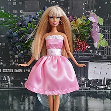 Hračky - Ružové midi šaty pre Barbie - 15304463_