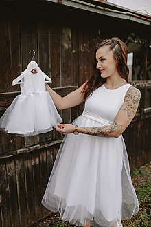 Šaty - Spoločenské/svadobné šaty – MAMA A DCÉRA - tielkové - 15303719_