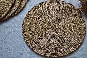 Úžitkový textil - Okrúhle prestieranie z jutového špagátu - 15305347_
