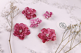 Papiernictvo - Ručne vyrobené kvety Mix5 - 15303334_