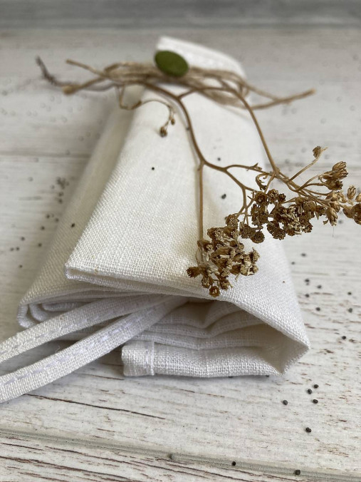 Úžitkový textil - Ľanová utierka ,,CREAM " - 15304881_