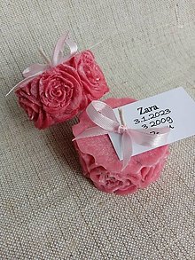 Darčeky pre svadobčanov - Sviečka ružička darčeky na krstiny - 15305256_