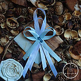 Svadobné pierka - Veľké svetlomodré pierko s modrým kvetom 101017 - 15303583_
