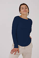 Topy, tričká, tielka - Vlnené tričko Šalvia modrá - 15306485_
