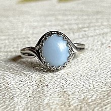 Prstene - Blue Opal Silver Ag925 Ring / Strieborný vintage prsteň s modrým opálom E012 - 15306378_