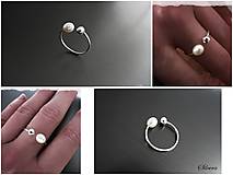 Prstene - Strieborný 925 prsten riečná perla a gulička - 15308546_