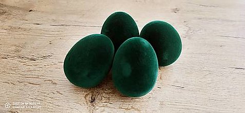 Galantéria - Zamatové vajíčka - 9 cm (Zelená) - 15306051_