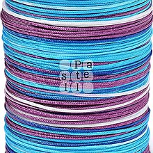 Galantéria - (3222) Segmentová farbená polyesterová šnúrka, 0.4 mm - návin 15 metrov - 15306613_