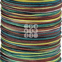 Galantéria - (3224) Segmentová farbená polyesterová šnúrka, 0.4 mm - návin 15 metrov - 15306624_