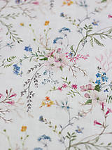 Šatky - Jemná dámska kvetinová šatka zo 100% ľanu 44x195cm "Petit florie" - 15308271_