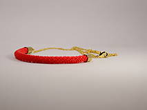 Náhrdelníky - Háčkovaný červený náhrdelník - 15309187_