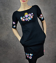 Šaty - Šaty Happy Flowers Black - 15306351_