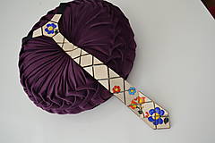 Pánske doplnky - Drevená kravata maľované kvety Dorka - 15306276_