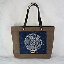 Veľké tašky - Modrotlačová kabelka VERONA NATUR AM - 15307923_
