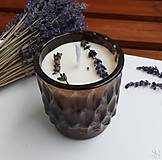 Sviečky - Sójová sviečka v skle - levanduľa - 15309501_