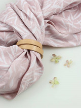 Šatky - Exkluzívna dámska letná šatka z ružového ľanu - 15309881_
