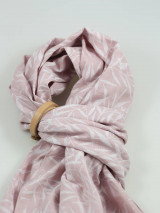 Šatky - Exkluzívna dámska letná šatka z ružového ľanu - 15309883_