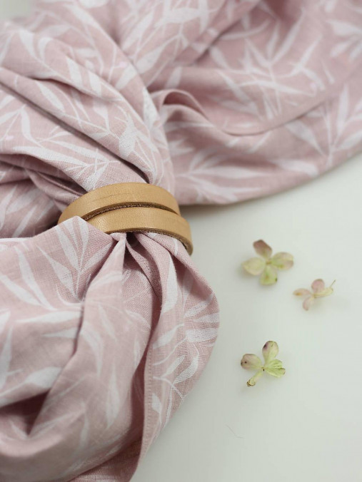 Exkluzívna šatka, jemná ľanová pôvabná šatka s potlačou listov "Leaf"