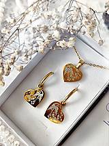 Sady šperkov - Dedičstvo | Cenovo zvýhodnená sada zlátá - náušnice srdcia na kruhoch a náhrdelník - 15310799_