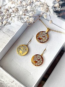 Sady šperkov - Dedičstvo | Cenovo zvýhodnená sada zlatá - náušnice s francúzskym zapínaním a nárhrdelník - 15310710_