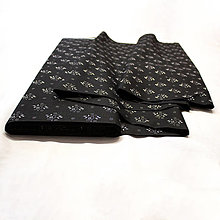 Textil - Bavlnená látka- čierna vzorovaná - 15310094_