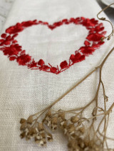 Úžitkový textil - Valentínska Ľanová utierka ,,red  SRDCE" - 15311082_
