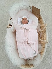 Detský textil - Mušelínová Zavinovačka Baby jemná ružová 70x70cm s pevne prisitym viazaním - 15315027_