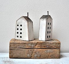 Dekorácie - Drevené domčeky- 2 kusy - 15314053_