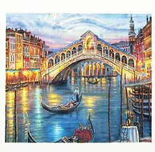 Iný materiál - Diamantové maľovanie/mozaika (30x40 cm - most, Benátky) - 15312510_