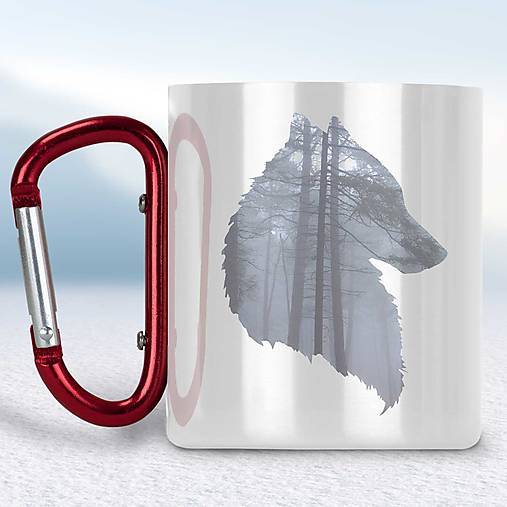 Nádoby - Biely turistický hrnček s karabínkou - 15314949_