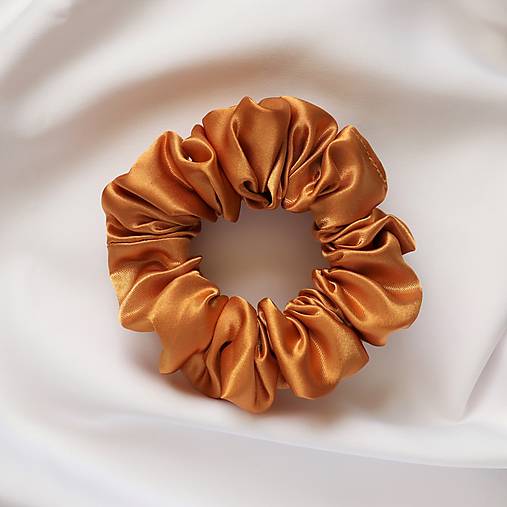  - Saténová scrunchie | CLASSIC (Medová) - 15312646_