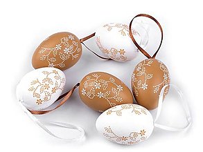 Polotovary - Veľkonočné vajíčka na zavesenie 6 ks - 15314840_