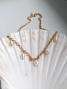 Náhrdelníky - Florentia - náhrdelník s perlovými príveskami - 15313925_