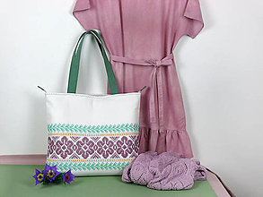 Veľké tašky - veľká letná taška s ružovofialovým vzorom - 15313934_