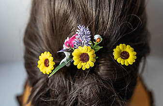Ozdoby do vlasov - letná lúka kvetinové vlásenky - 15317539_