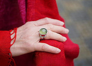 Prstene - Nerezový prsten... " Green " - 15316995_