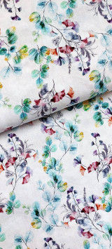 Textil - 100% sanforizovaná bavlna, fialové kvetinky - 15317728_