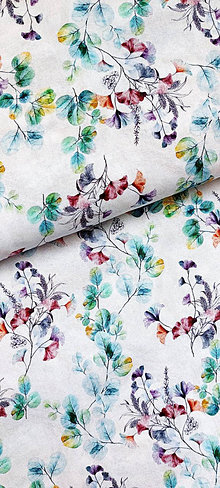 Textil - 100% sanforizovaná bavlna, fialové kvetinky - 15317728_