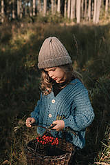 Detské oblečenie - Háčkovaný kardigan...džínsová modrá - 15315685_