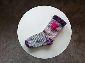 Ponožky, pančuchy, obuv - dievčenské ponožky - srdiečko - 15315680_