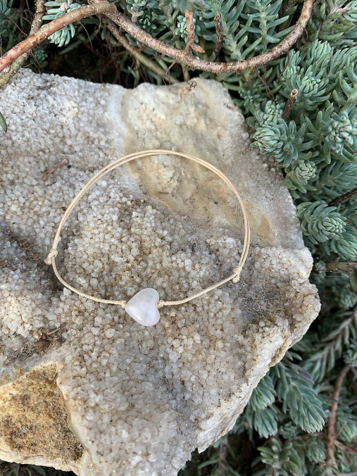 Náramky - náramok so srdiečkom (Ružová-Ruženín) - 15317854_